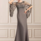 Genevieve Sheath/Column Scoop Neck Floor-Length Chiffon Lace Mother of the Bride Dress DE126P0014996