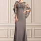 Genevieve Sheath/Column Scoop Neck Floor-Length Chiffon Lace Mother of the Bride Dress DE126P0014996