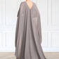 Carlee Sheath/Column Scoop Neck Sweep Train Chiffon Mother of the Bride Dress With Split Front DE126P0015000