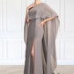 Carlee Sheath/Column Scoop Neck Sweep Train Chiffon Mother of the Bride Dress With Split Front DE126P0015000