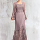 Olga Trumpet/Mermaid Square Neckline Asymmetrical Chiffon Lace Mother of the Bride Dress DE126P0015001