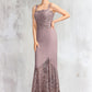 Olga Trumpet/Mermaid Square Neckline Asymmetrical Chiffon Lace Mother of the Bride Dress DE126P0015001