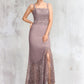 Olga Trumpet/Mermaid Square Neckline Asymmetrical Chiffon Lace Mother of the Bride Dress DE126P0015001