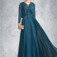 Hadassah A-Line V-neck Floor-Length Chiffon Lace Mother of the Bride Dress With Beading Sequins DE126P0015004