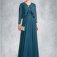 Hadassah A-Line V-neck Floor-Length Chiffon Lace Mother of the Bride Dress With Beading Sequins DE126P0015004