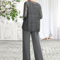 Isis Jumpsuit/Pantsuit Scoop Neck Floor-Length Chiffon Lace Mother of the Bride Dress DE126P0015006