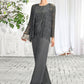 Isis Jumpsuit/Pantsuit Scoop Neck Floor-Length Chiffon Lace Mother of the Bride Dress DE126P0015006