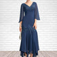 Clarissa Trumpet/Mermaid V-neck Ankle-Length Chiffon Mother of the Bride Dress With Appliques Lace Sequins DE126P0015009