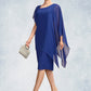 Sanaa Sheath/Column V-neck Knee-Length Chiffon Mother of the Bride Dress With Beading Sequins DE126P0015013