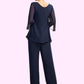 Alice Jumpsuit/Pantsuit V-neck Floor-Length Chiffon Mother of the Bride Dress With Cascading Ruffles DE126P0015019