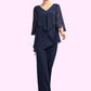 Alice Jumpsuit/Pantsuit V-neck Floor-Length Chiffon Mother of the Bride Dress With Cascading Ruffles DE126P0015019