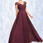 Lena A-Line V-neck Floor-Length Chiffon Mother of the Bride Dress With Beading Sequins DE126P0015028