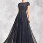 Emilia A-Line Scoop Neck Floor-Length Tulle Lace Mother of the Bride Dress With Beading DE126P0015029