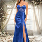 Amara Trumpet/Mermaid Sweetheart Sweep Train Stretch Satin Prom Dresses DEP0025836