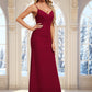 Jadyn Trumpet/Mermaid V-Neck Floor-Length Chiffon Bridesmaid Dress DEP0025825