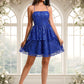 Nathalie A-line Straight Short Sequin Homecoming Dress DEP0025713