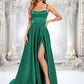 Carleigh A-line Sweetheart Sweep Train Satin Prom Dresses DEP0025846