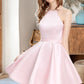 Ximena A-line Scoop Short/Mini Satin Homecoming Dress DEP0020590