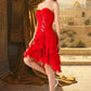 Amelia A-line Sweetheart Asymmetrical Chiffon Homecoming Dress With Beading Ruffle DEP0020599