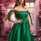 Eliana Ball-Gown/Princess Straight Short Satin Homecoming Dress With Bow DEP0025645