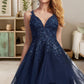 Gracie A-line V-Neck Short/Mini Tulle Homecoming Dress With Sequins DEP0020548