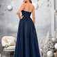 Amiyah Ball-Gown/Princess Sweetheart Sweep Train Tulle Prom Dresses With Beading Sequins DEP0025848