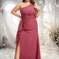 Annabella A-line One Shoulder Floor-Length Chiffon Bridesmaid Dress With Ruffle DEP0025824