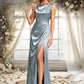 Isabel A-line Scoop Cowl Floor-Length Stretch Satin Prom Dresses DEP0025878