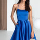 Kristen A-line Square Short/Mini Satin Homecoming Dress DEP0020567