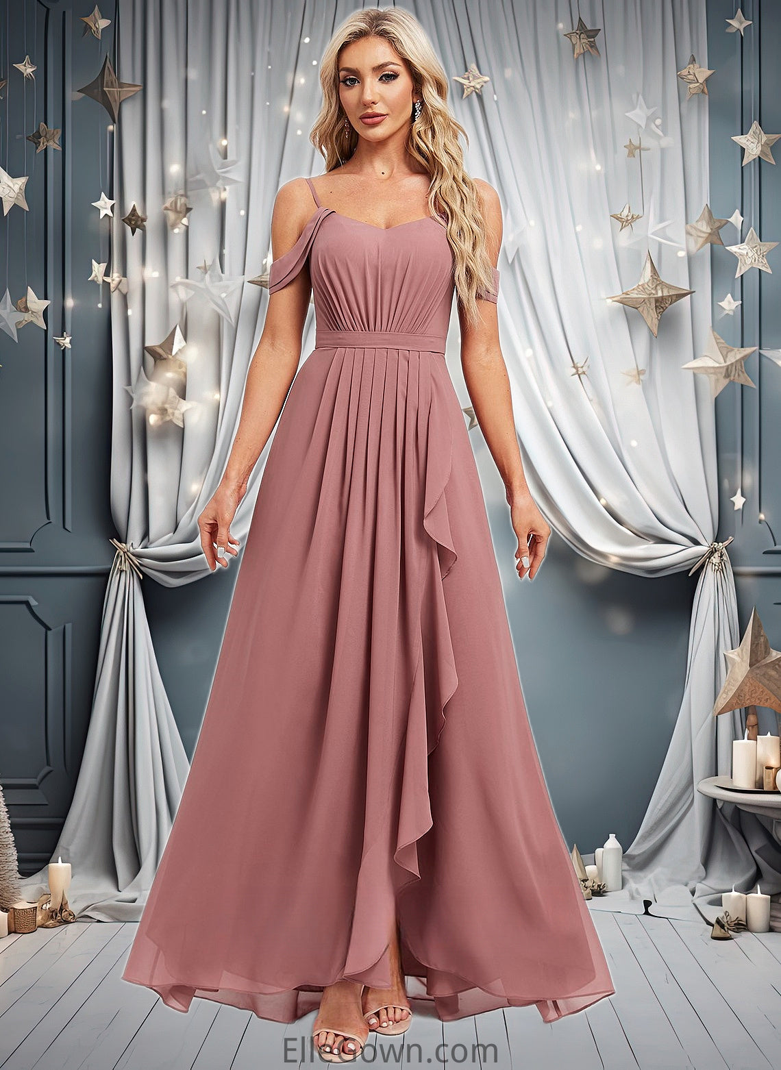 Annabella A-line Cold Shoulder Asymmetrical Chiffon Bridesmaid Dress DEP0025823