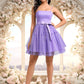 Amiya Ball-Gown/Princess Straight Short Tulle Homecoming Dress With Bow DEP0025717