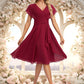 Jillian A-line V-Neck Knee-Length Chiffon Homecoming Dress With Ruffle DEP0025716