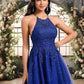 Natasha A-line Scoop Short Tulle Lace Homecoming Dress With Sequins DEP0025688