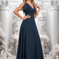 Alina A-line V-Neck Floor-Length Chiffon Bridesmaid Dress DEP0025806