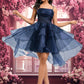 Rachel Ball-Gown/Princess Straight Asymmetrical Organza Homecoming Dress With Sequins Appliques Lace DEP0025652