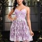 Saniya A-line V-Neck Short Lace Homecoming Dress With Embroidered DEP0025697