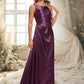 Gia A-line Scoop Floor-Length Stretch Satin Bridesmaid Dress DEP0025829