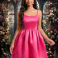 Milagros Ball-Gown/Princess Scoop Short Satin Homecoming Dress DEP0025714