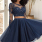 Leanna A-line Scoop Short/Mini Tulle Homecoming Dress DEP0020573