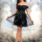 Brynlee A-line Off the Shoulder Short Tulle Lace Homecoming Dress With Embroidered DEP0025720