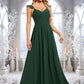 Paola A-line V-Neck Floor-Length Chiffon Bridesmaid Dress With Ruffle DEP0025811