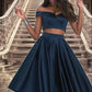 Maci A-line Off the Shoulder Sweetheart Knee-Length Satin Homecoming Dress DEP0020593