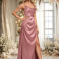 Vivian A-line Cowl Floor-Length Stretch Satin Prom Dresses DEP0025881