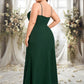 Adelyn Trumpet/Mermaid Cowl Floor-Length Chiffon Prom Dresses With Ruffle DEP0025874