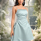 Kristin A-line Straight Short Satin Homecoming Dress DEP0025643