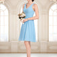 Mary A-line V-Neck Knee-Length Chiffon Homecoming Dress With Ruffle DEP0025703