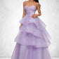 Taniyah Ball-Gown/Princess Sweetheart Floor-Length Tulle Prom Dresses With Beading Sequins DEP0022204