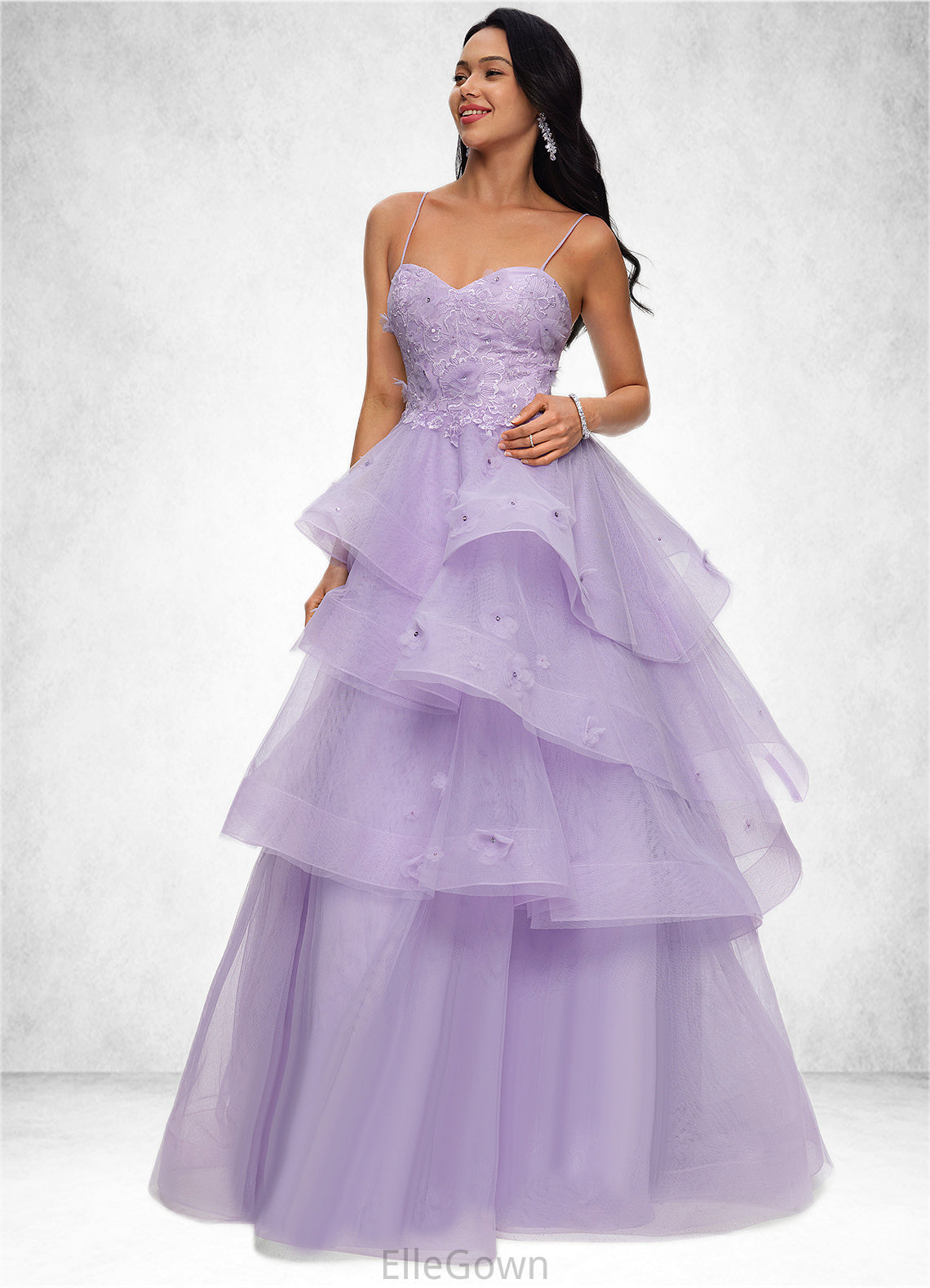 Taniyah Ball-Gown/Princess Sweetheart Floor-Length Tulle Prom Dresses With Beading Sequins DEP0022204