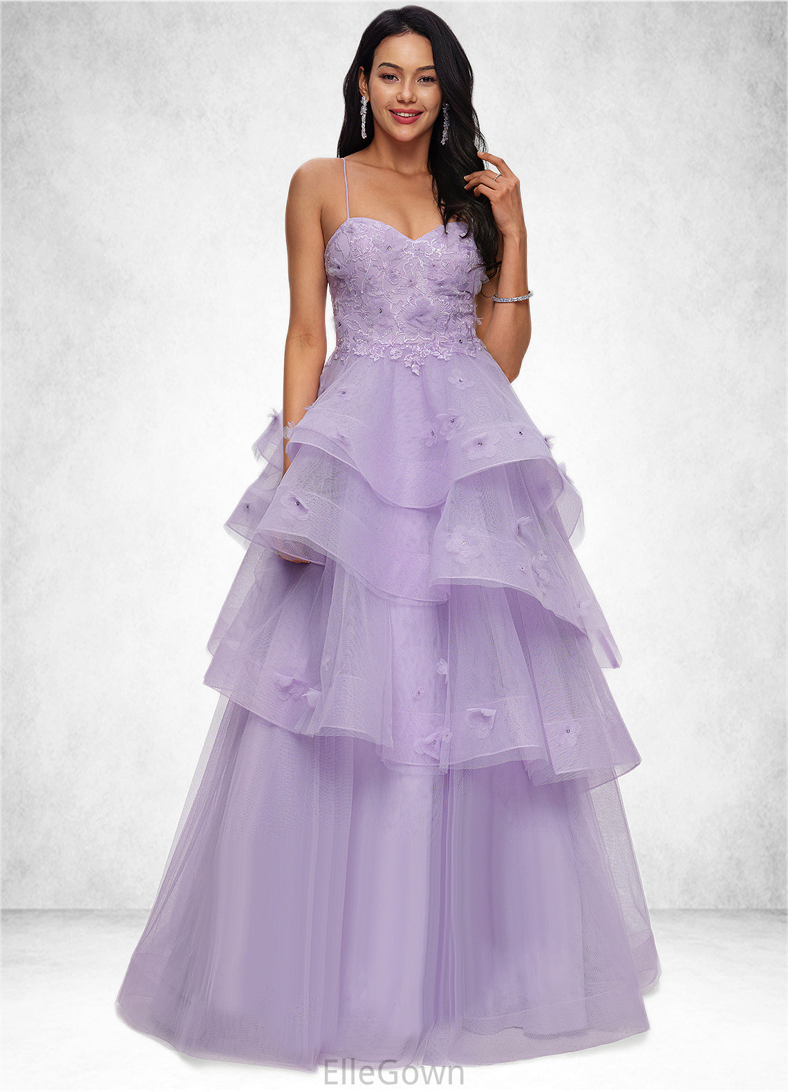 Taniyah Ball-Gown/Princess Sweetheart Floor-Length Tulle Prom Dresses With Beading Sequins DEP0022204