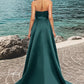 Aria Ball-Gown/Princess Sweep Train Satin Prom Dresses DEP0022207